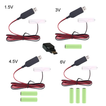 1 комплект LR6 AA Батерия Элиминатор USB или тип C захранване Може да замени 1-4 бр. батерии тип АА за Коледно led радио играчки