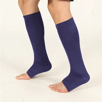 1 Чифт Компрессионных чорапи До коляното с отворени пръсти, Поддържащи Чорапи 18-21 мм, Гамаши за фитнес и тичане, Чорапи с Дымоходом