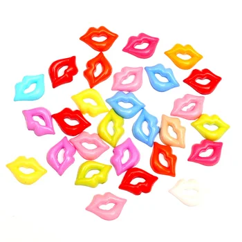 100ШТ Цветни Свободни 3D Устните Мъниста Кабошон Rubra Дизайн За Бродерия Scrapbooking САМ Изработка на Бижута