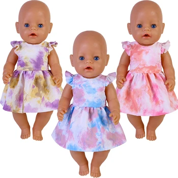 18 Инча Цвят Gradient Куклено Рокля 43 см Кукла Презрамки За Бельо Пола За Засаждане на 1/4 Bjd Кукли Американската Новородено Момиче Рожден Ден на Фестивала Подарък