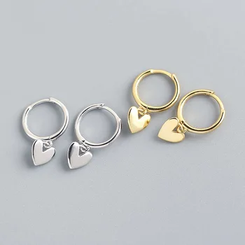 2 елемента 2023 Прост Дизайн, Класически Любовта Сърцето на Висящи Обеци За Жени Мода Сребърен Цвят на Ухото Маншет Пиърсинг Висящи Обеци Подаръци