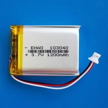 3,7 На 1200 mah lipo полимерна литиева Акумулаторна батерия + JST 1.0 mm 3pin plug за MP3 GPS DVD записващо устройство, слушалки камера 103040