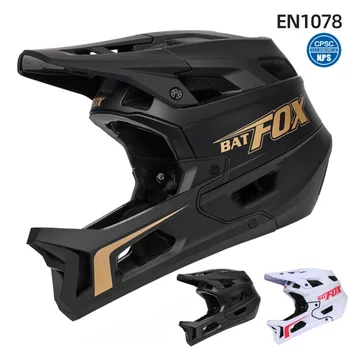 BAT FOX Нов полнолицевой каска за скоростно спускане aldult МТБ DH Велосипеди Шлем Спортна Сигурност Планински офроуд Велосипед велосипеди шлем за цялото лице