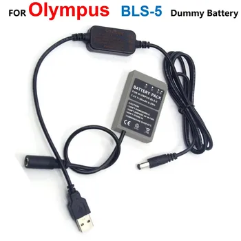 BLS-5 BLS 5 Фалшив Батерия + захранващ Блок 5 В USB Кабел, Адаптер За Olympus PEN E-PL7 E-PL5 и E-ФПЧ2 Stylus 1 1s OM-D E-M10 Mark II и III