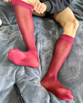 CLEVER-MENMODE-Тънки Чорапи Мъжки Прозрачни Секси Рокли, Чорапи-тръба Еротика Официално Облекло Бизнес Чорапи