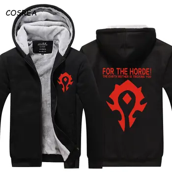 COSREA Alliance Horde Зимни Топло Яке за Мъже World Of Warcraft Флисовые Мъжки Блузи с Качулка Dota2 Мъжки Изолирана Палто с Качулка