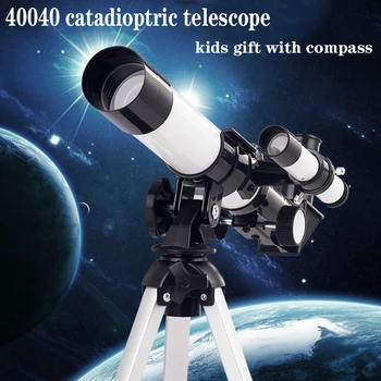 F40040M Професионален Астрономически Телескоп Мощен Монокуляр HD Луната и Космически Планета Наблюдение Подаръци за Деца с Компас
