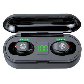 F9 TWS Безжични Bluetooth слушалки Слушалки, Спортни Сензорни Мини Стерео Слушалки основната част Слушалка със Зарядно Калъф 2000 mah-Power Bank