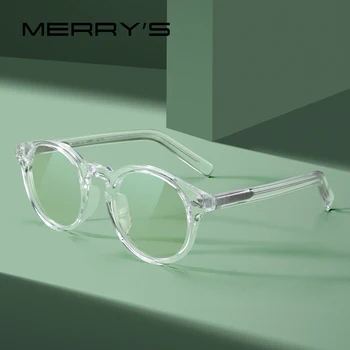MERRYS Ретро ДИЗАЙН, с Овална Лъч Синя Светлина Блокер Очила За Мъже Жени Анти-Синя Светлина Кръгли Прозрачни Очила S2303