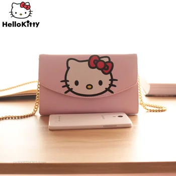 Sanrio Hello Kitty Сладко В Чантата Си Чанти Y2k Чанта-Месинджър Y2k Корея Модна Розова Мини Квадратна Чанта Дамски Мультяшная Верига На Рамото