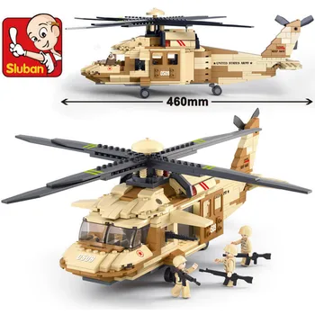 Sluban B0509 Военната Серия Хеликоптер на военновъздушните сили Армейски Самолет Фигурки на Войници САМ Строителни Блокове Играчка За Деца Момчета Коледни Подаръци