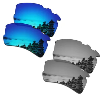 SmartVLT 2 Чифта Поляризирани очила Сменяеми Лещи за Oakley Flak 2.0 XL Вентилирани Ледени Сини и Сребристи Титанов