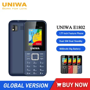 UNIWA E1802 2G Мобилен Телефон 1,77 Инча Флип Телефон Бутон 1800 mah Телефон за по-Големи по-Големи Dual SIM Двоен Режим на Готовност Безжичен FM