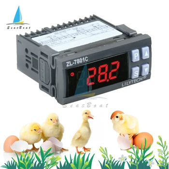ZL-7801C AC 110-220 на Регулатор НА температурата и влажността Контролер Инкубатор Термостат Гигростат Двойна 16A Изход-20-120 °C