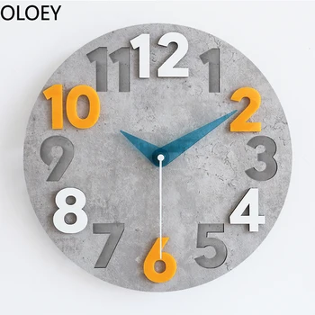 Голям 3d Стенен Часовник с Модерен Дизайн Дървена часовников Механизъм 