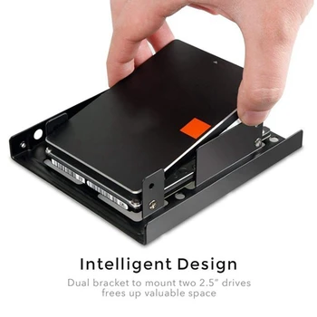 Двуслойни SSD Метална Рамка 2,5-3,5 Вътрешен Монтаж Компютър SSD Твърд Диск Двойна Тенис на Конвертор Адаптер за монтиране на Стена