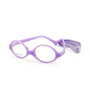 Детски оптични очила с каишка, Размер 39/14, Пълнозърнести, Без винт, Сгибаемые, Силиконови рамки за очила за деца и кабел