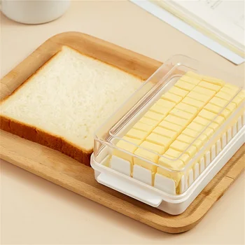 Домашен Нож За Рязане на Масло за Закуска 5 г Кутия За Съхранение на Кухненските Хладилник По-Ясен Точно Отделен Еднакъв Размер