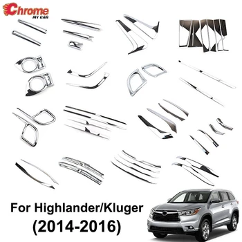 За Toyota Highlander Kluger 2014 2015 2016 Хромирани Противотуманная Фаровете На Кутията Странично Огледало Покритие Задната Част На Капака На Багажника Ленти Украса Стайлинг Автомобили