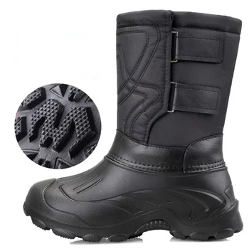 Зимни мъжки Водоустойчив Улични Зимни обувки, мъжки Предпазни Непромокаеми обувки за Риболов, плюс Мъжки Кадифе Зимни Обувки, обувки На Платформа