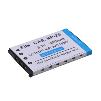 Литиево-йонна батерия с капацитет от 1800 mah за Casio Exilim NP-20, NP20, NP-20DBA, NP-20-DBA, съвместим с Casio Exilim EX-M20 M1 S1 S3 S20 S100 S500