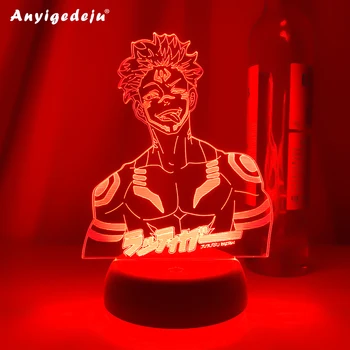 Най-новият Ryomen Sukuna Mitko Itadori 3D Led RGB Лампа от Нощните Светлини джиу-джицу Кайсен Аниме Фигурка Настолна Лампа За Спалня Декор Манга Подаръци