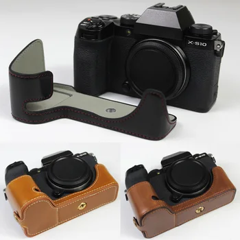 Натурална Естествена Кожа Половина на Камера за Носене Дръжка за Fuji Fujifilm X-S10 S10