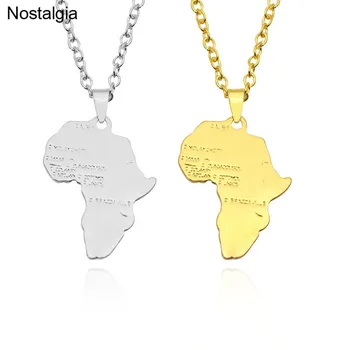 Носталгия Африканска Карта Колие Эфиопские Бижута Черна Пантера Ваканда Хип-Хоп Медальон На Мъжки Дамски Модни 2018