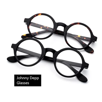 Очила Джони Деп, Дамски Слънчеви Очила LEMTOSH, Мъжки Рамки За Оптични Очила, Маркови Реколта Компютърни Кръгли Очила, мъжки Ацетатные