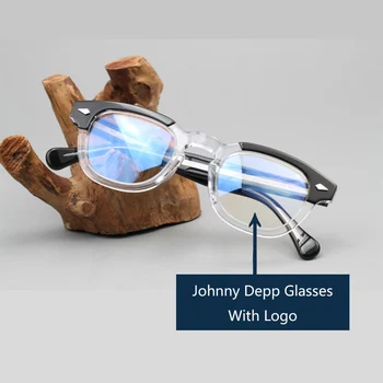 Очила Джони Деп, Оптични Рамки За Очила, Мъжки И Женски Ацетатные Рамки За Очила, Ретро Марка С Лого, Високо Качество 313