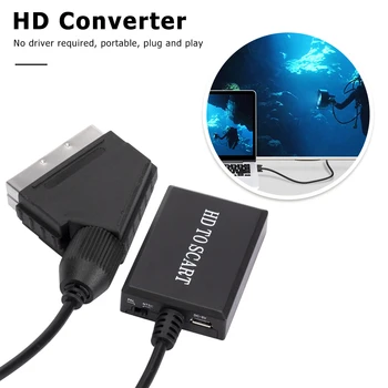 Преносим ABS, Scart към HDMI-съвместим Конвертор 720P/1080P Видео Аудио Адаптер Слот Конвертори