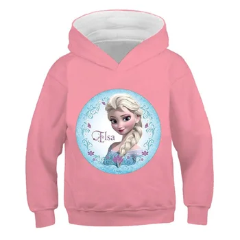 Пролетно-есенни памучни блузи Frozen 2 с качулка, Новост 2022 година, всеки ден, модни блузи за момичета, Дрехи на Принцеса Дисни на Елза, Блузи с качулка