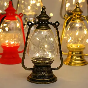 Ретро Фенер Ретро Дизайн LED Окачен Маслена Лампа на Батерии Декоративен за Начало на Празника Коледни Подаръци Начало Декор