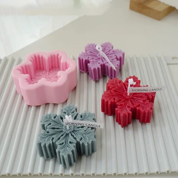 Силиконови форми за изработване на Свещи във формата на Снежинки 3D за Направата на Сапунени Свещи, форми за Сапун Snowflake Занаятите