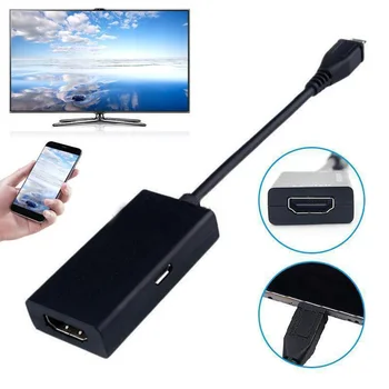 Тип C и Micro USB КЪМ HDMI-съвместим Адаптер За Лаптоп, Телефон С пристанище, MHL Цифров Аудио Конвертор на Видео Конектор Кабел