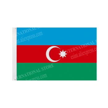 Флаг на Азербайджан Национален Банер От Полиестер, който да се вее Флаг 90*150 см 3*5 метра По целия свят По целия свят На Открито
