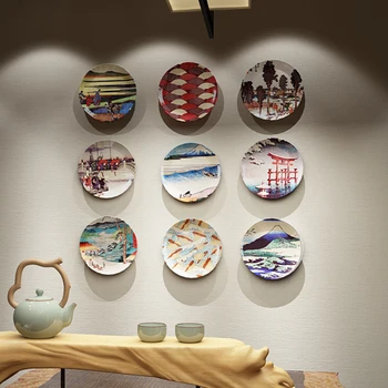 Японски стил подвесная керамична декоративна чиния японски и корейски стил ресторант домашно меко украса украса